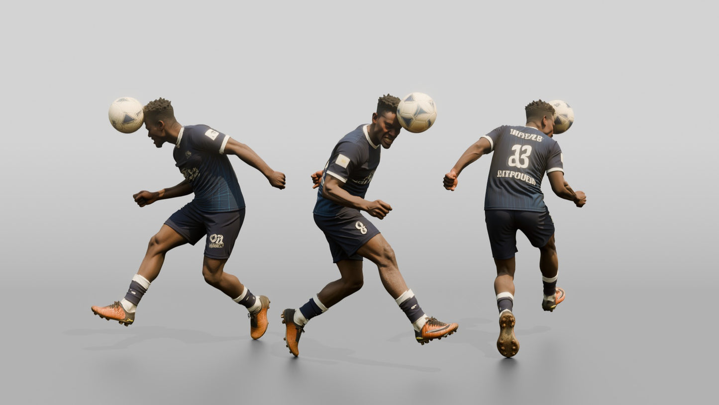 Soccer Player Powerful Header