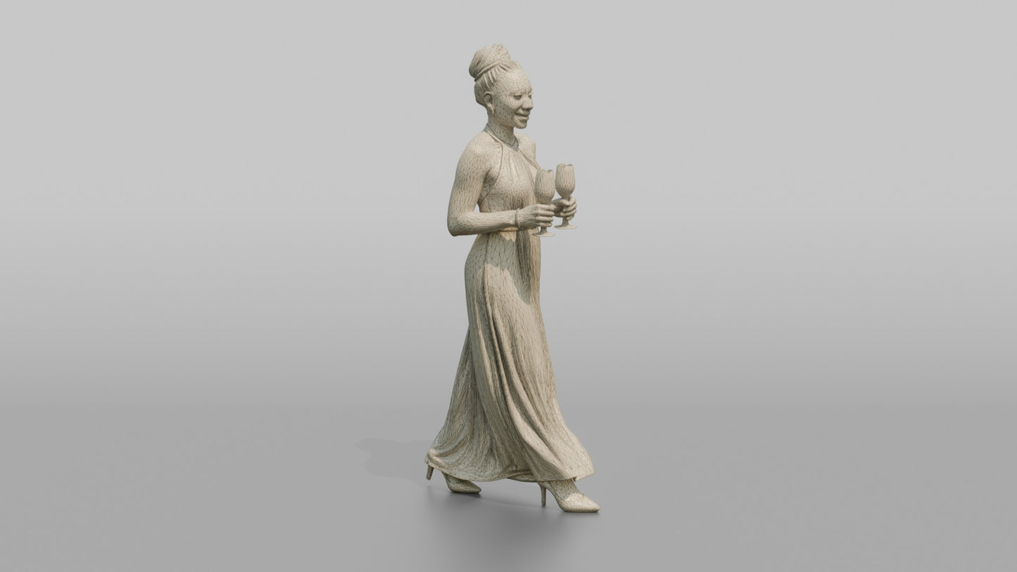 Wedding Guest Holding Two Champagne Flutes