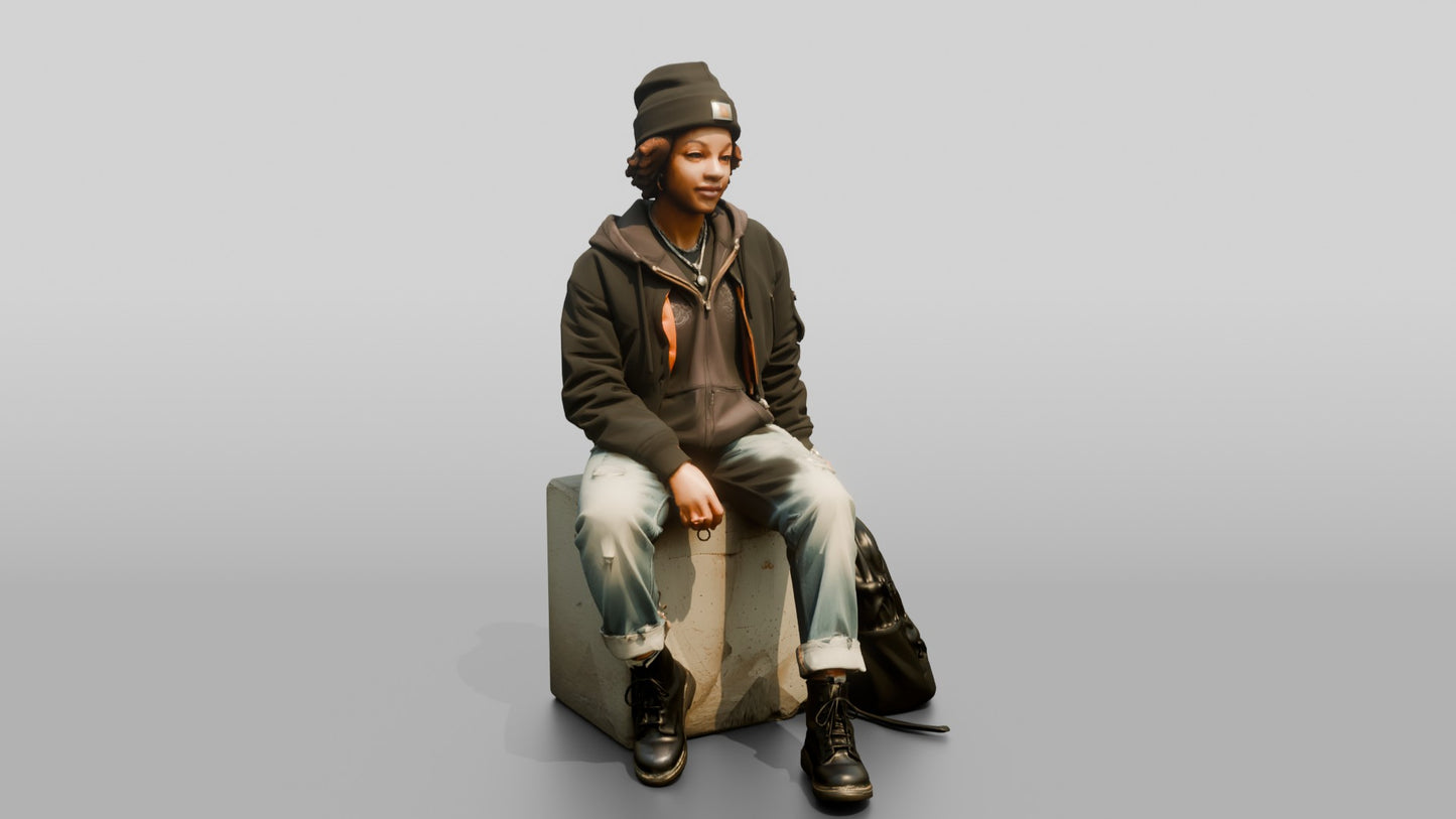 African-American Teen Girl in Cropped Bomber Jacket
