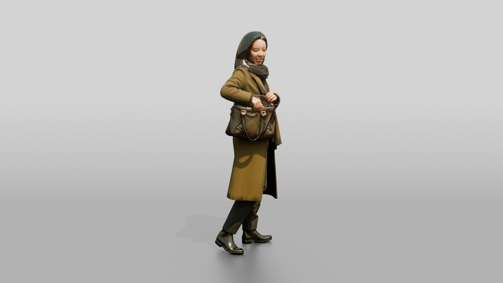 Woman Reaching Into Her Handbag