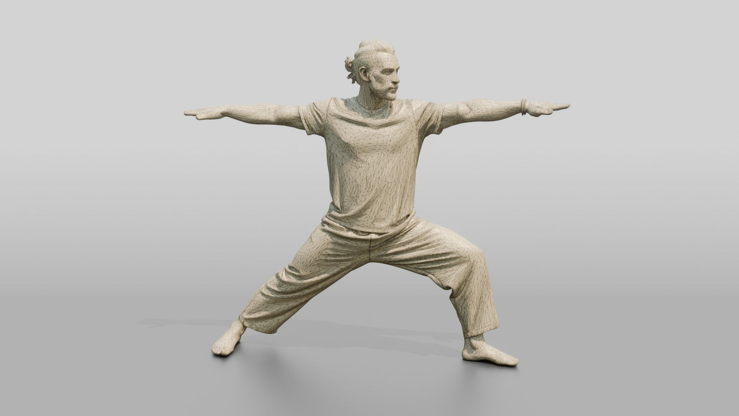 Warrior II Pose Man