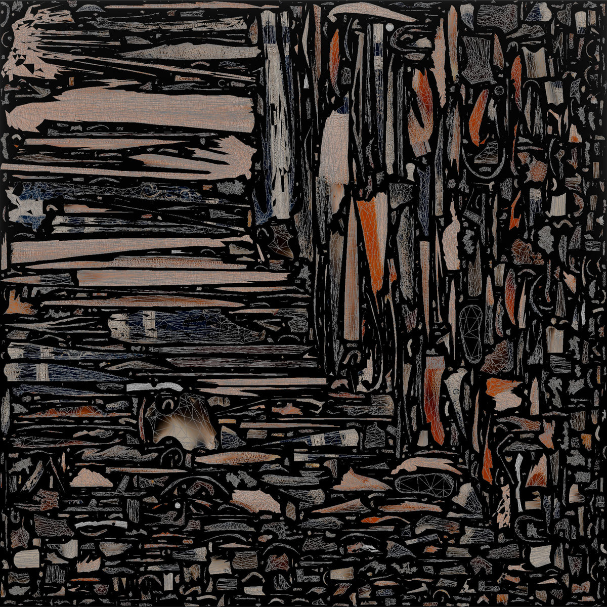 Elderly African Woman with a Walking Stick in a Lace Gown - UV layout, base color map