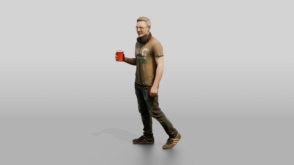 Casual Festival Man with a Drink