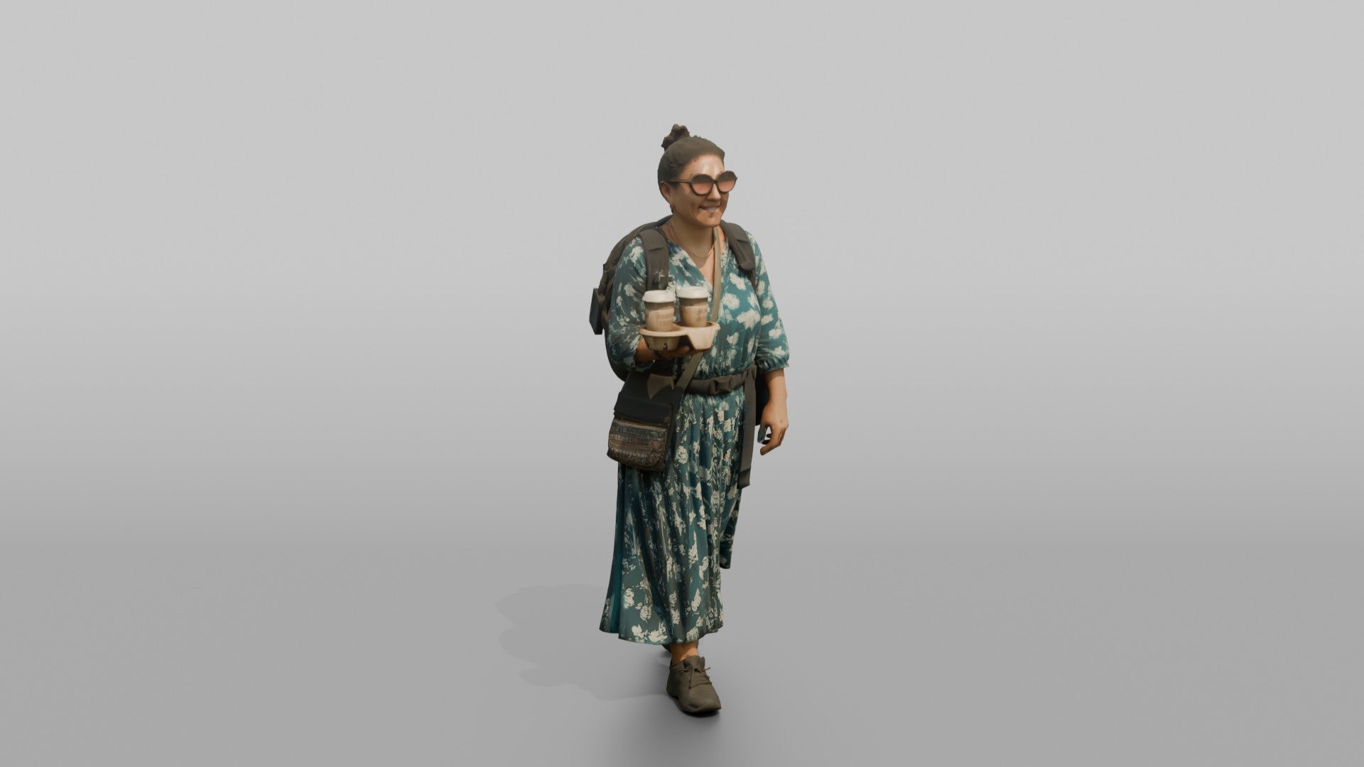Traveler Carrying Coffee To The Gate