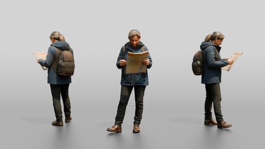 Woman Navigating City Square
