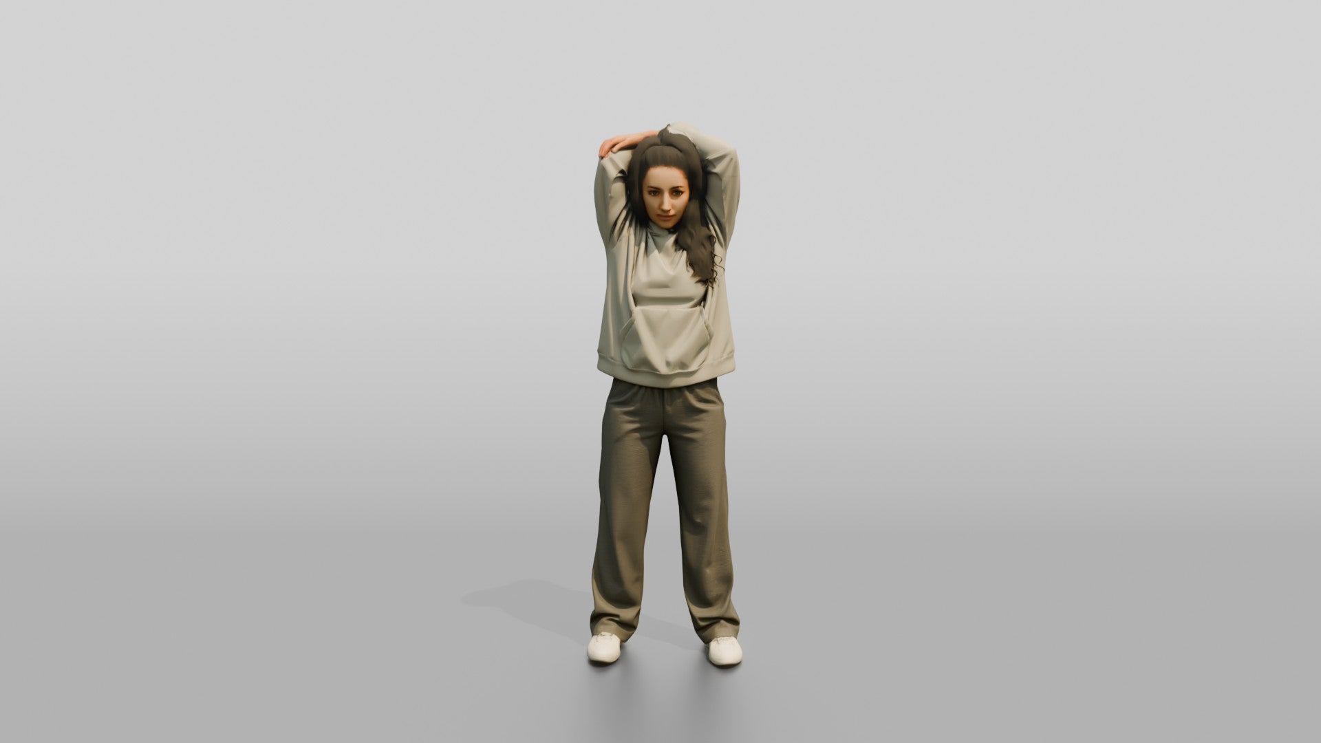 Woman Stretching Triceps Overhead