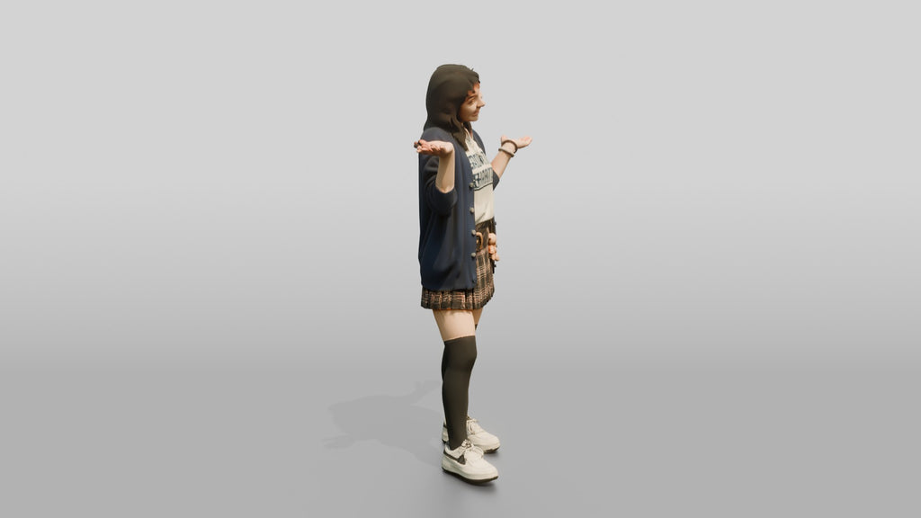 Asian Woman Shrugging Playfully