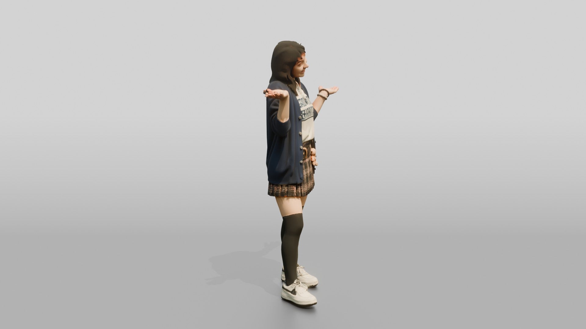 Asian Woman Shrugging Playfully