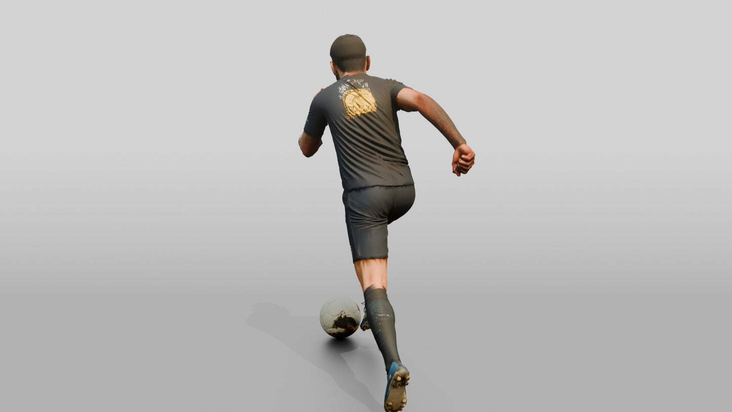Soccer Player Sprinting with the Ball