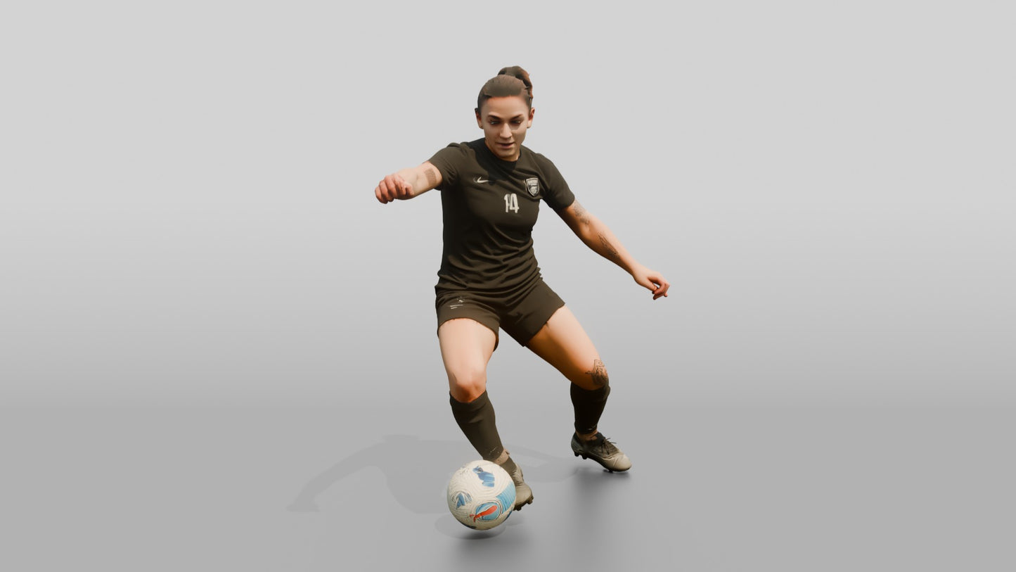Soccer Player Shielding Ball on Sideline