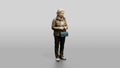 Elderly Chinese Woman in Puffer Jacket