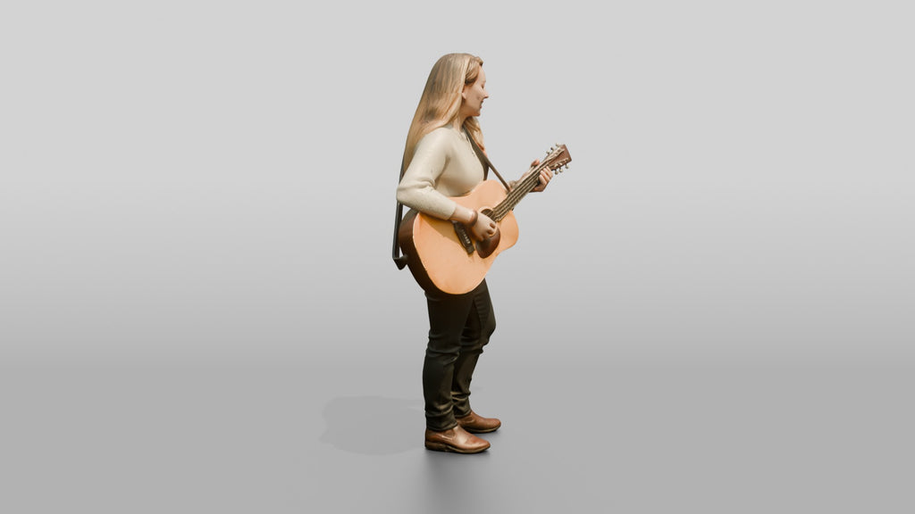 Folk Singer Strumming Acoustic Guitar