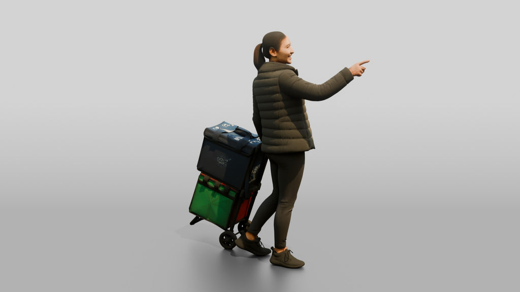 Woman with Delivery Cart