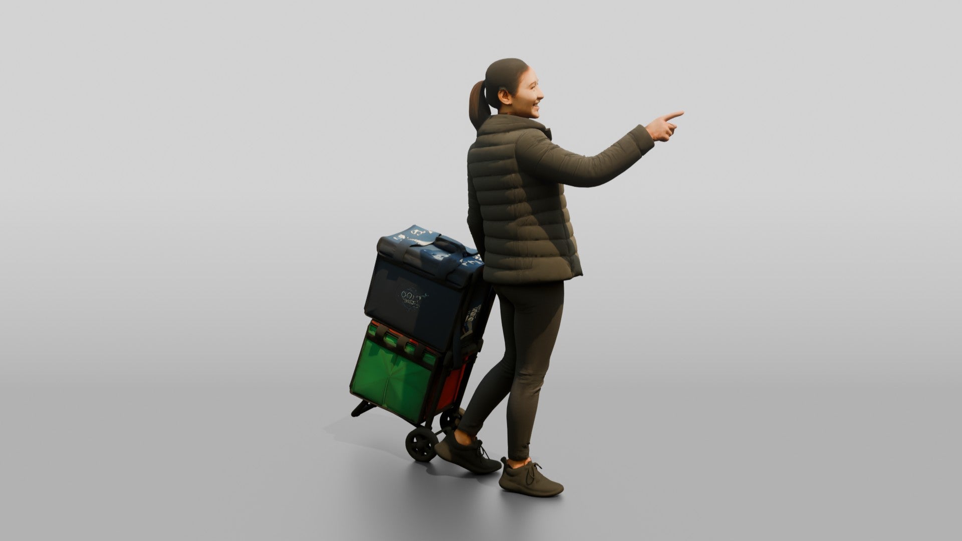Woman with Delivery Cart