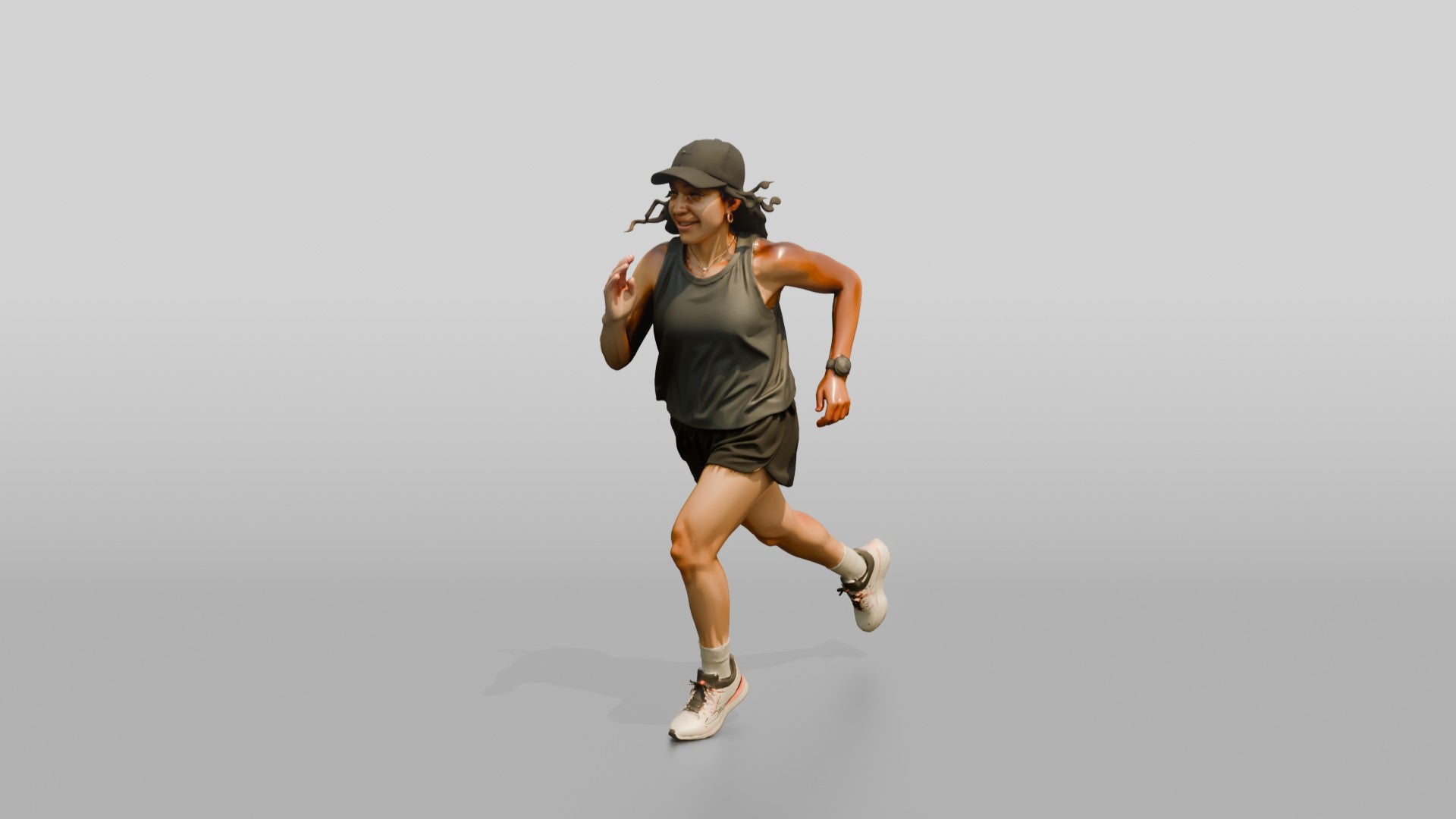 Latina Woman Running on the Boardwalk