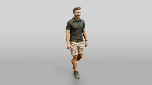 Casual Office Worker with a Phone - 3D character model, view 1