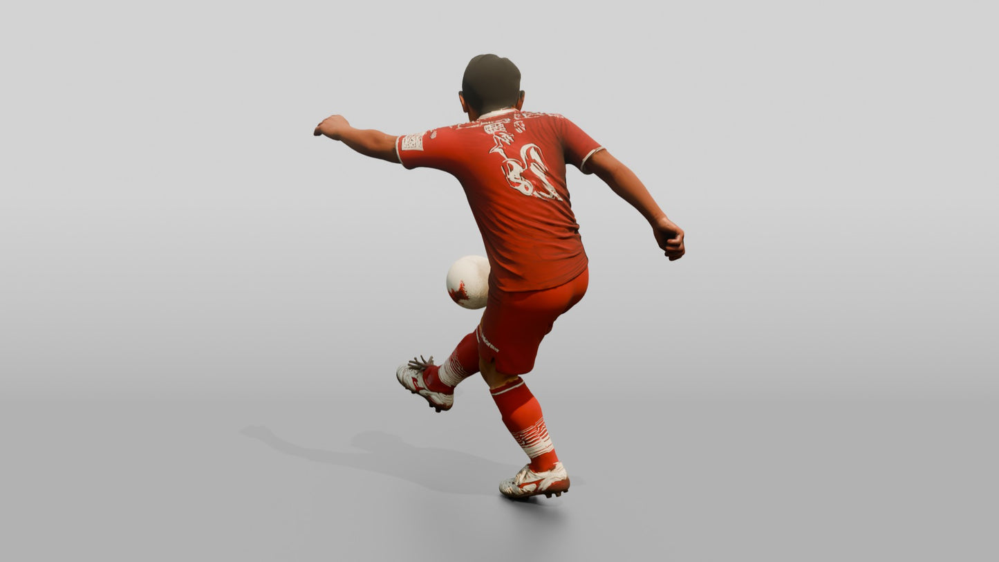 Soccer Player Low Driven Shot
