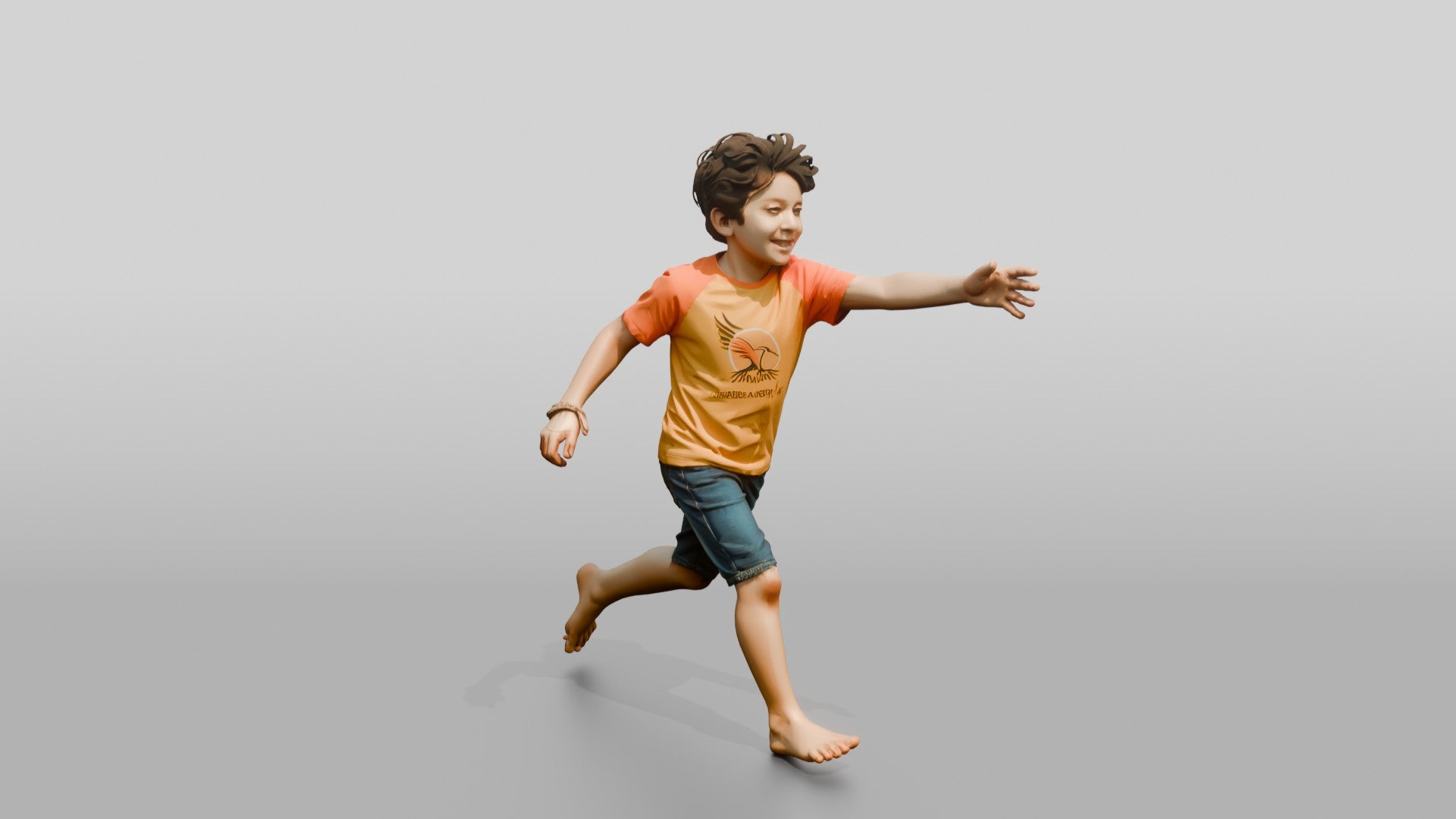 Young Iraqi Boy Chasing a Butterfly in a Meadow
