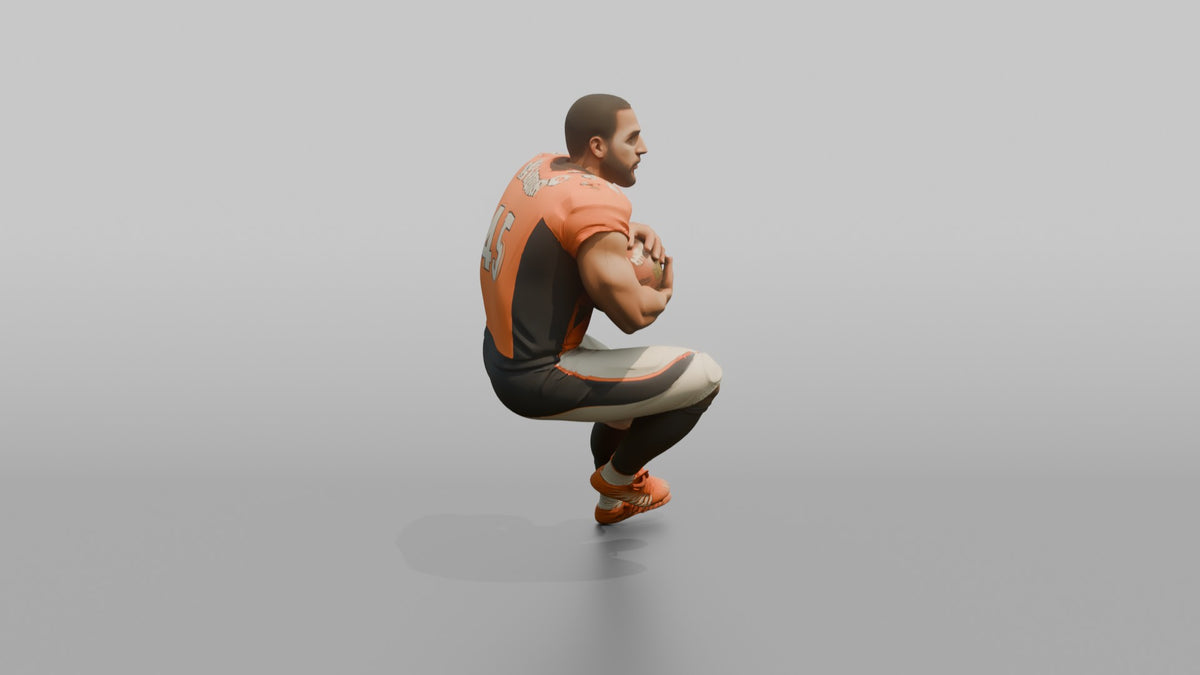 Running Back Cutting Laterally - 3D character model, view 2