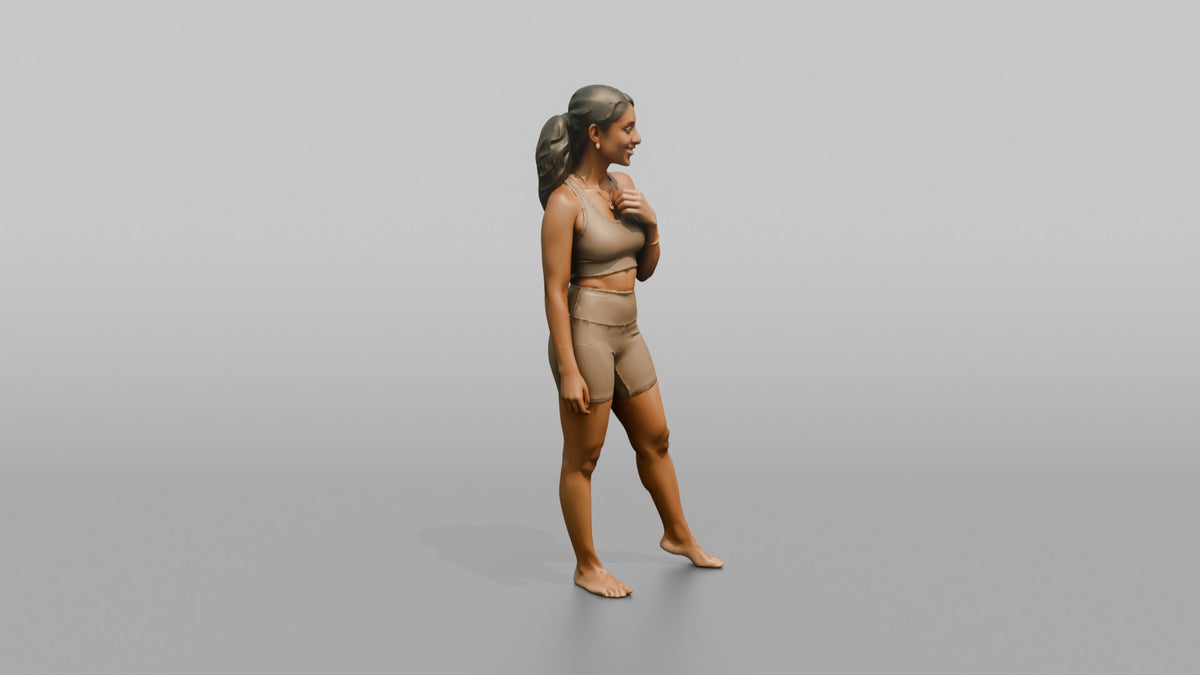Fitness Influencer Woman Standing Confidently, Looking To The Side - 3D character model
