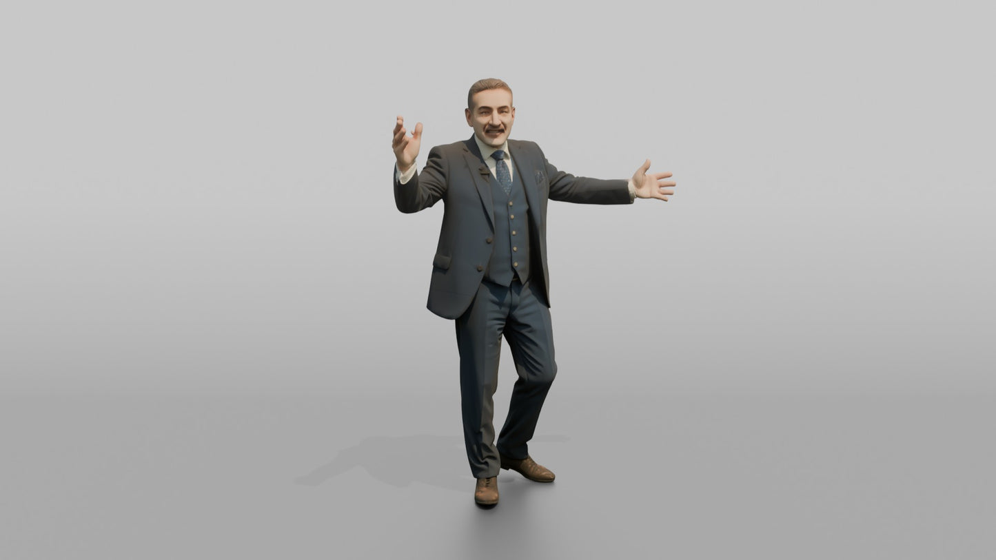 Wedding Guest Gesturing While Telling a Story