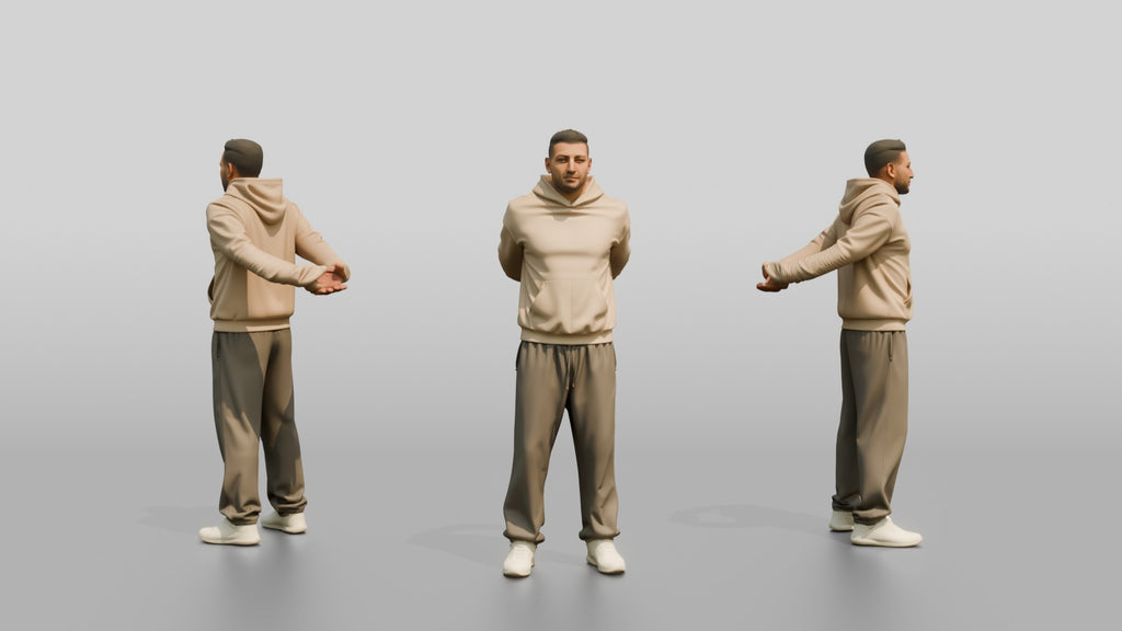 Man Stretching Chest with Shaker