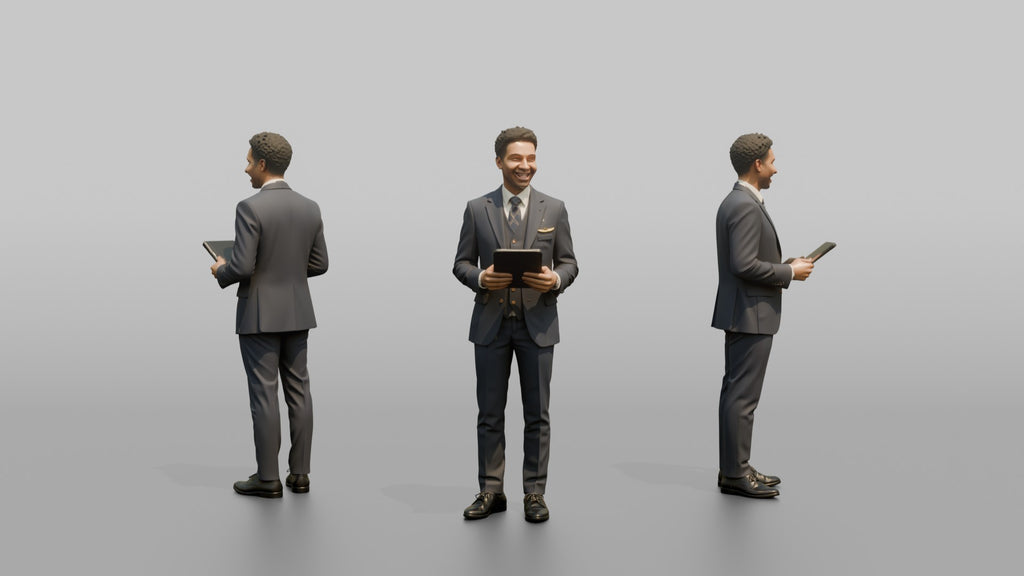 East Asian Airline Captain Standing with Hands in Pockets