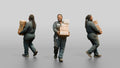 Mechanic Carrying Oil Filter Boxes