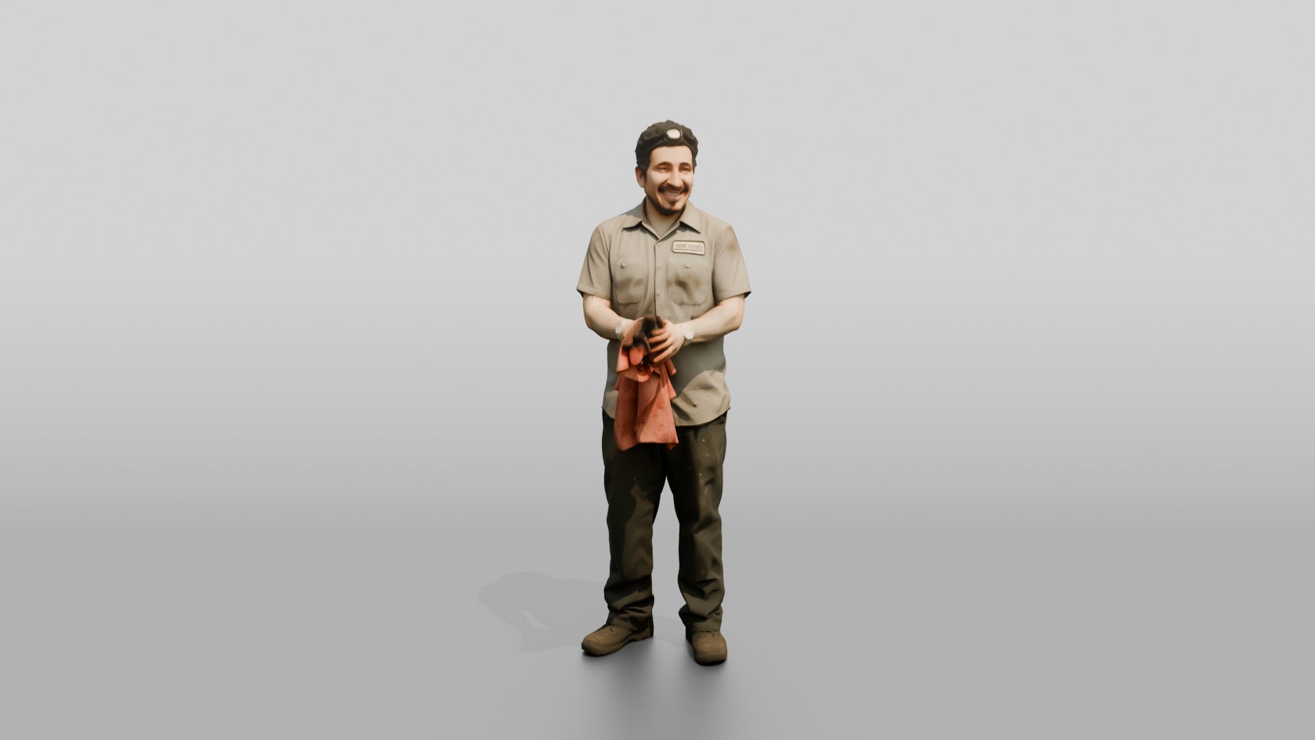 Mechanic Wiping Hands with a Shop Rag