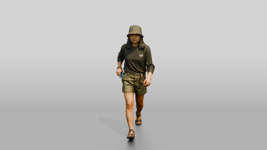 Woman Slipping Water Bottle Into Pocket