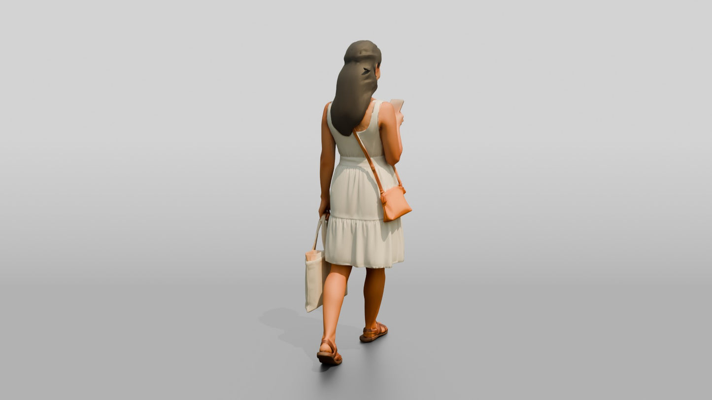 Slender Spanish Woman Looking at Her Phone