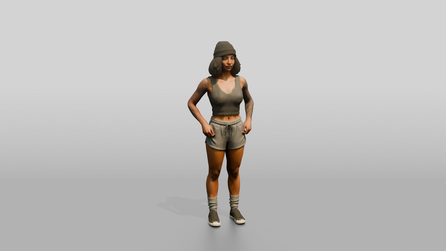 Woman in Beanie Standing with Hands on Hips