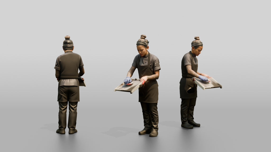 Line Cook Slicing Red Onions