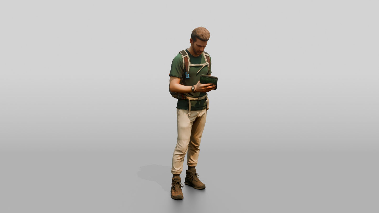 Man Checking Coastal Overlook Map