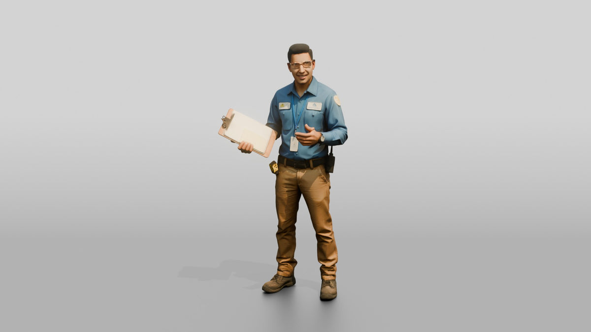 Construction Worker Man 82 - 3D character model, view 5