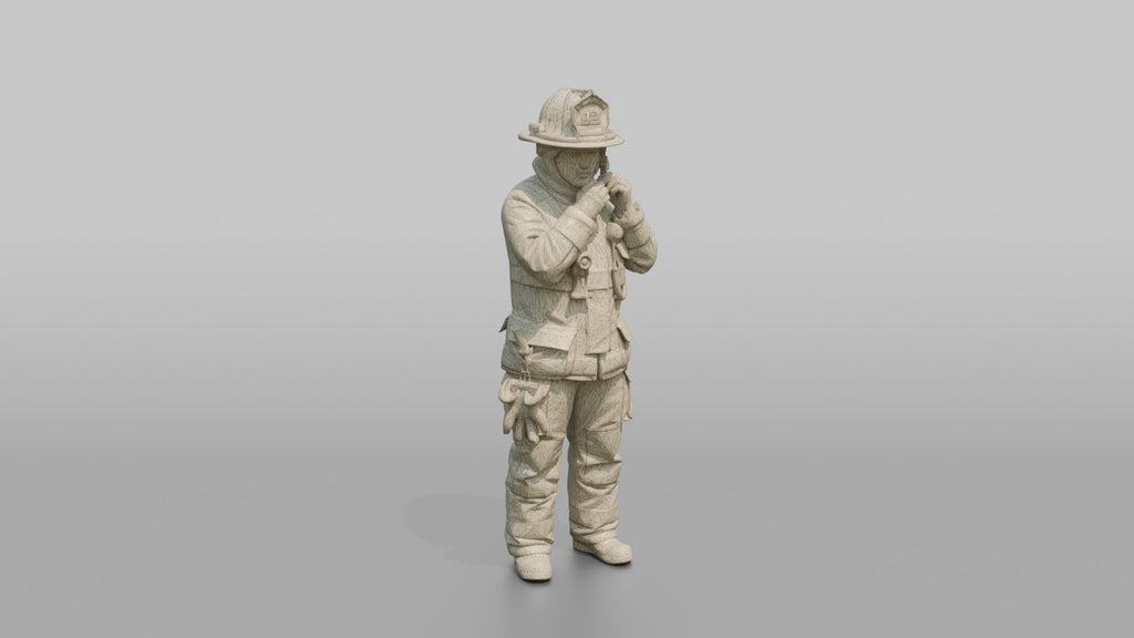 Firefighter Woman Adjusting the Chin Strap on Her Turnout Helmet