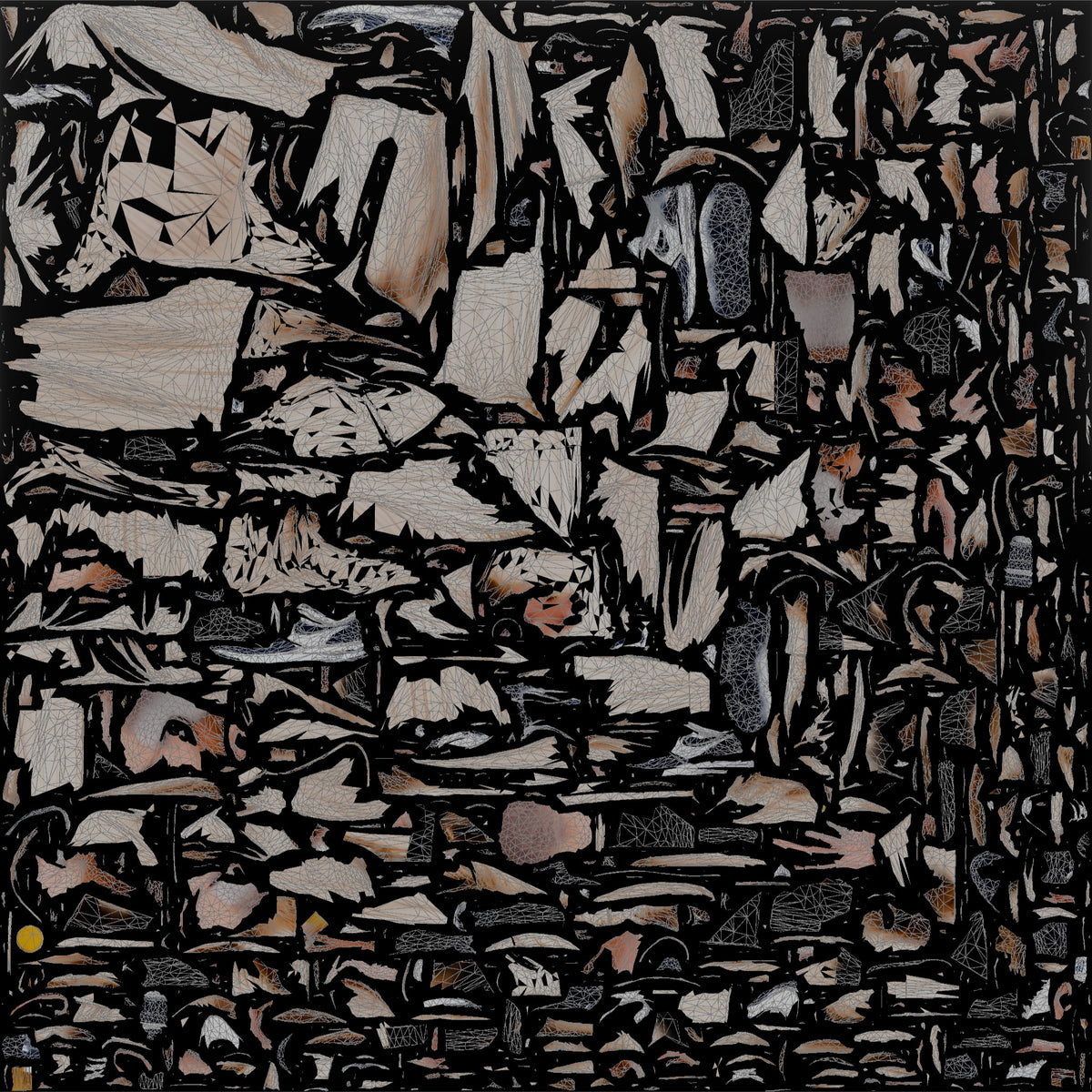 Elderly African Man in a Djellaba Sitting and Drinking Tea - UV layout, base color map