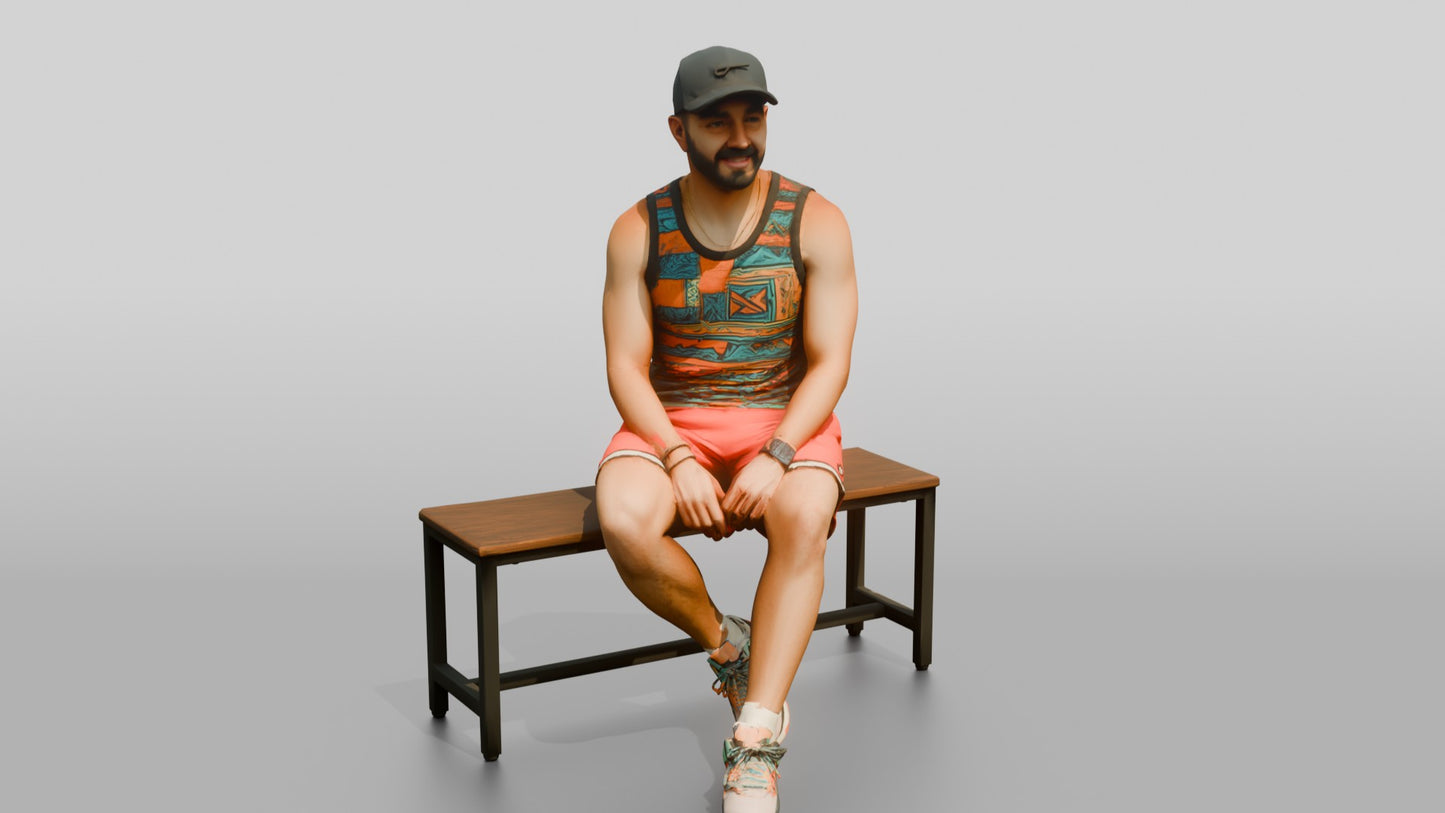 Latino Man in Colorful Athletic Tank