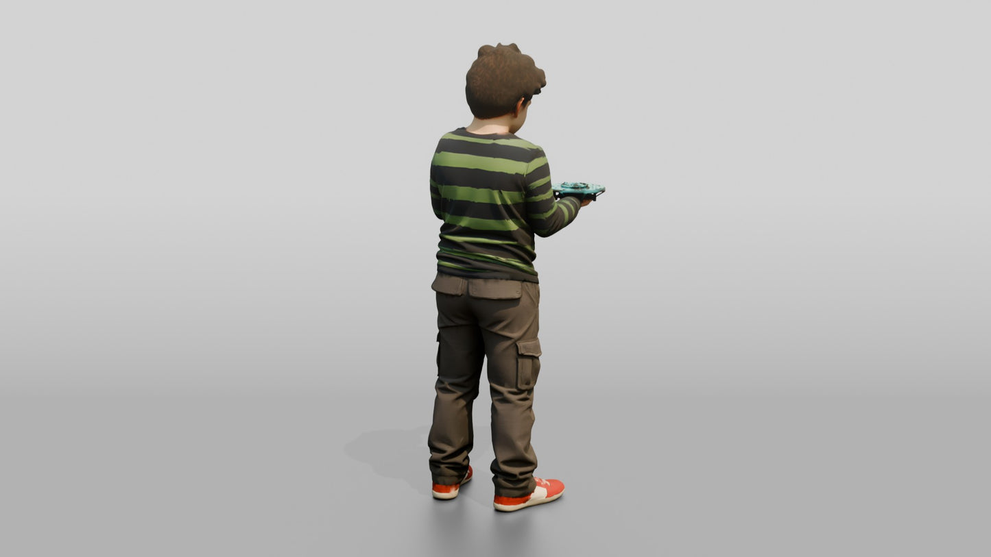 Boy Launching Toy Drone