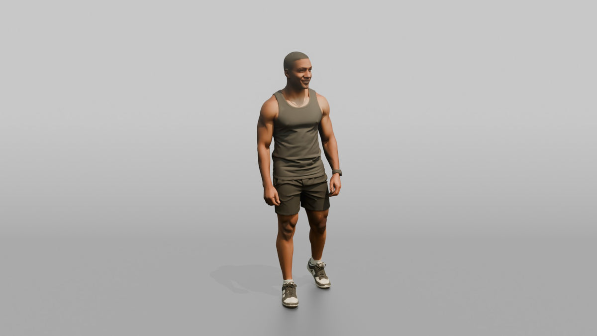 Fitness Influencer Man Standing Confidently, One Foot Forward - 3D character model