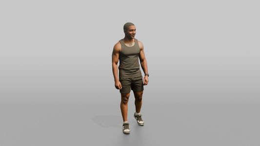 Fitness Influencer Man Standing Confidently, One Foot Forward - 3D character model