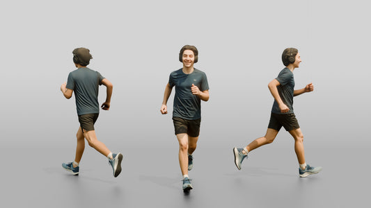 Teenage Boy Jogging with Headphones