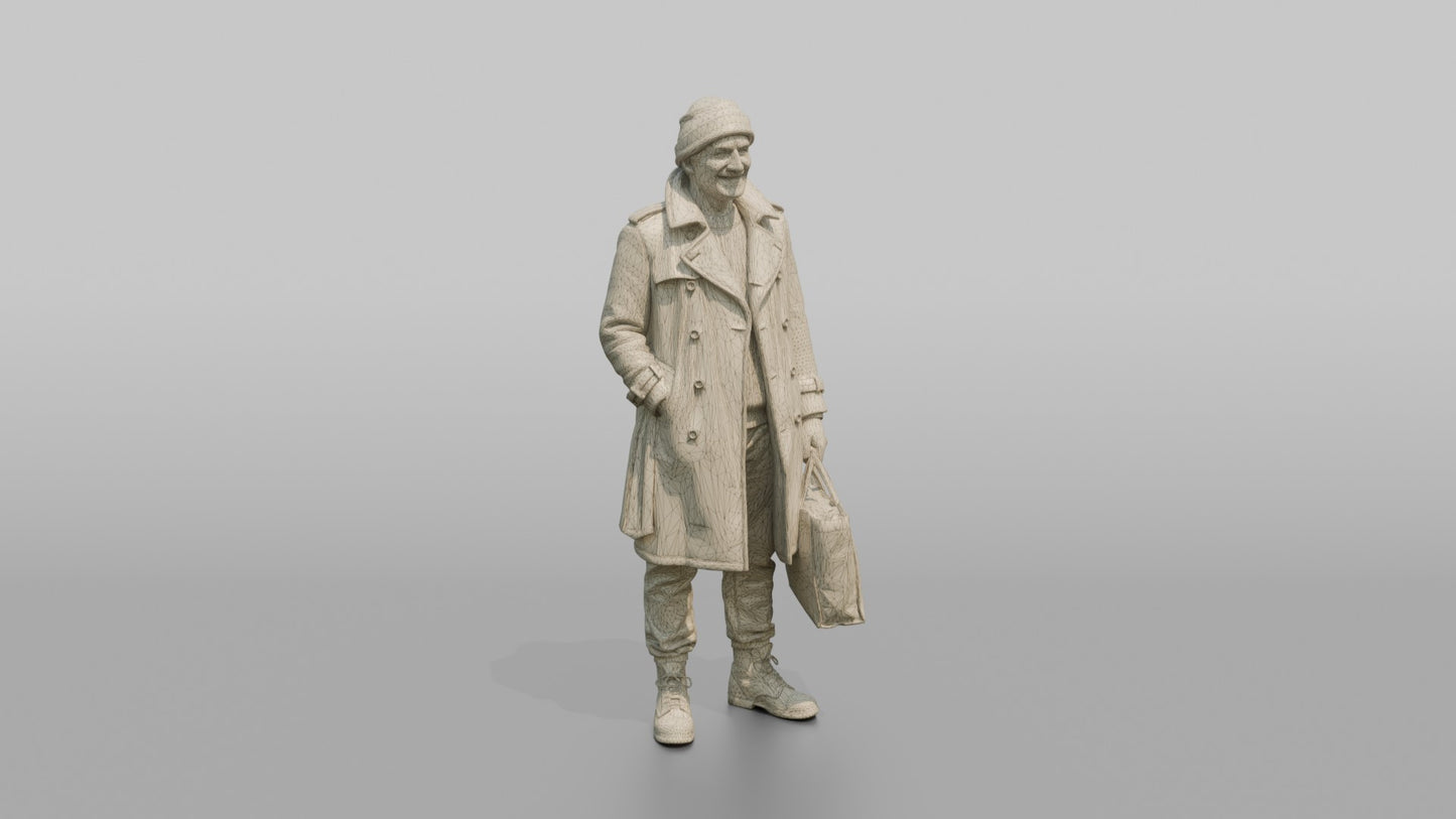 British Man Standing in a Winter Trench Coat