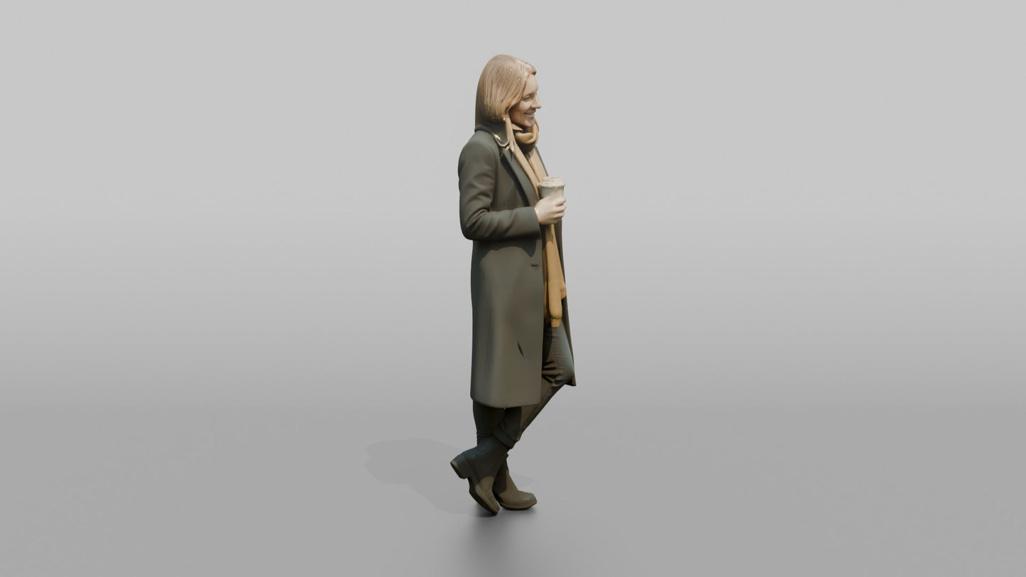 Scandinavian Woman Leaning Against a Shop Window