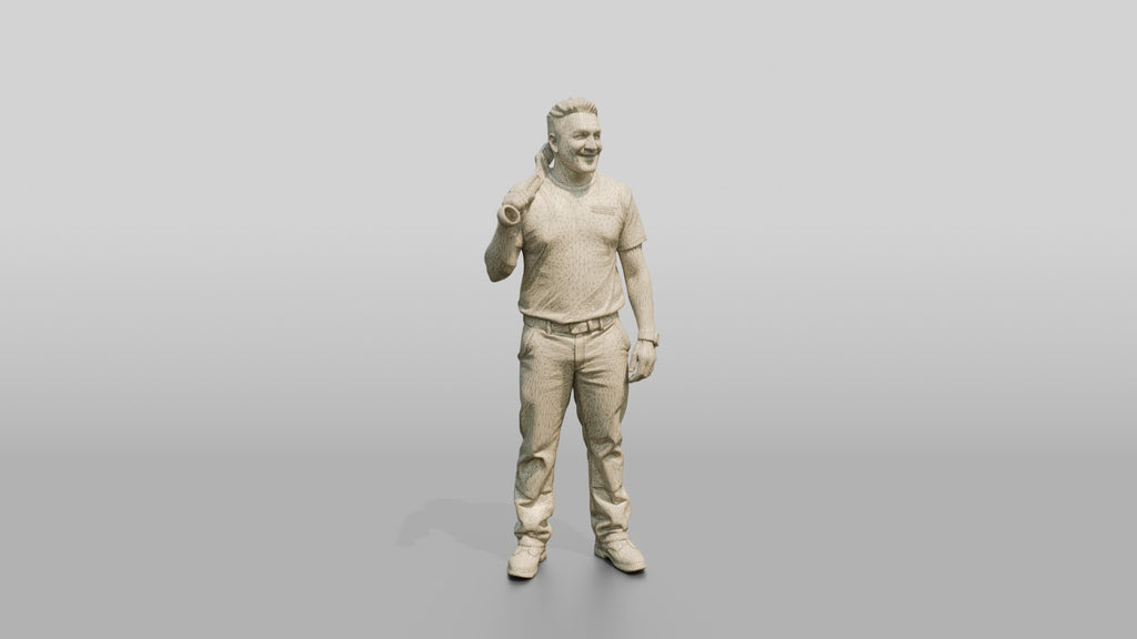 Mechanic Resting a Wrench on Shoulder