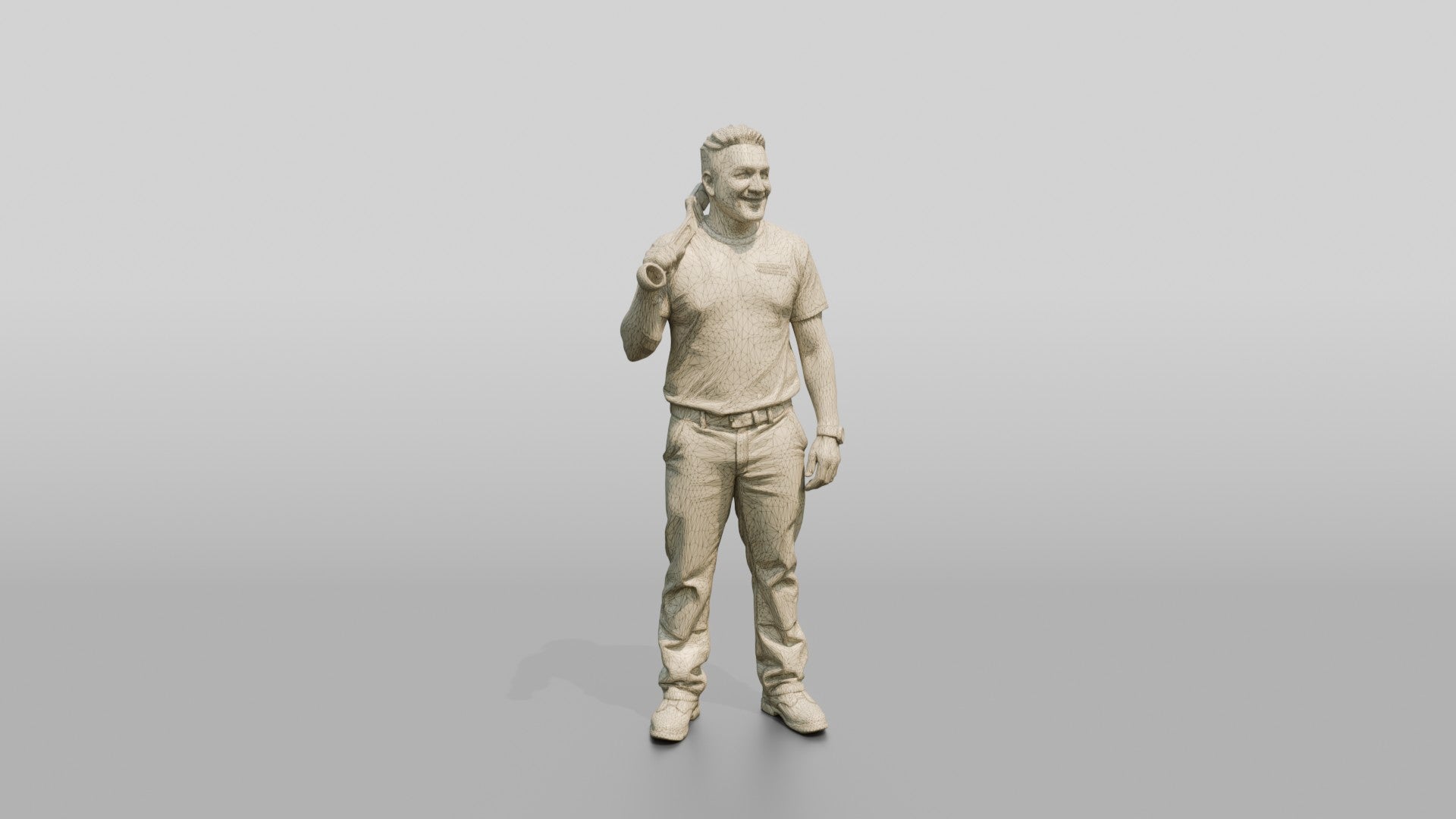 Mechanic Resting a Wrench on Shoulder
