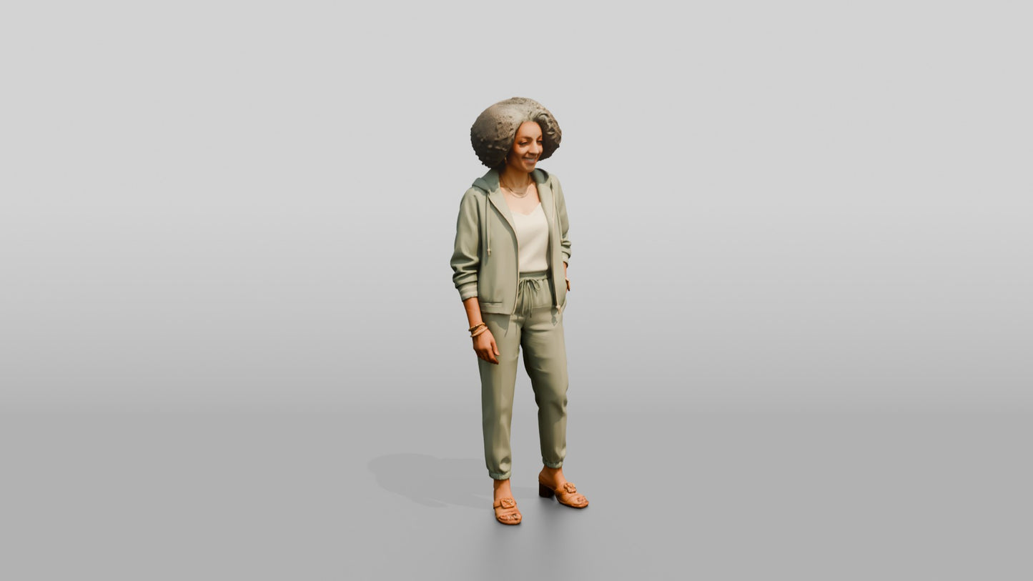 African-American Woman in Summer Tracksuit