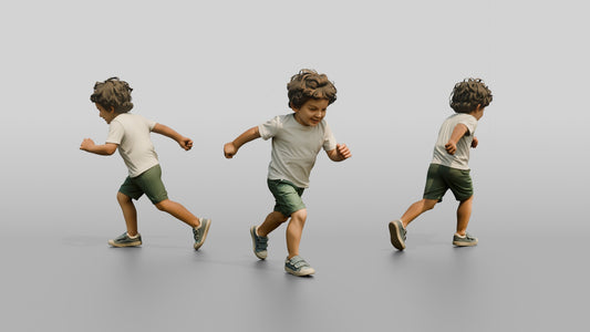 Toddler Greek Boy Chasing a Rolling Ball