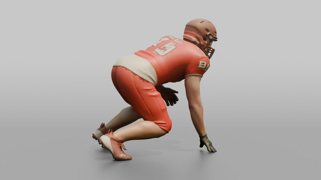 Running Back in a Three-Point Stance