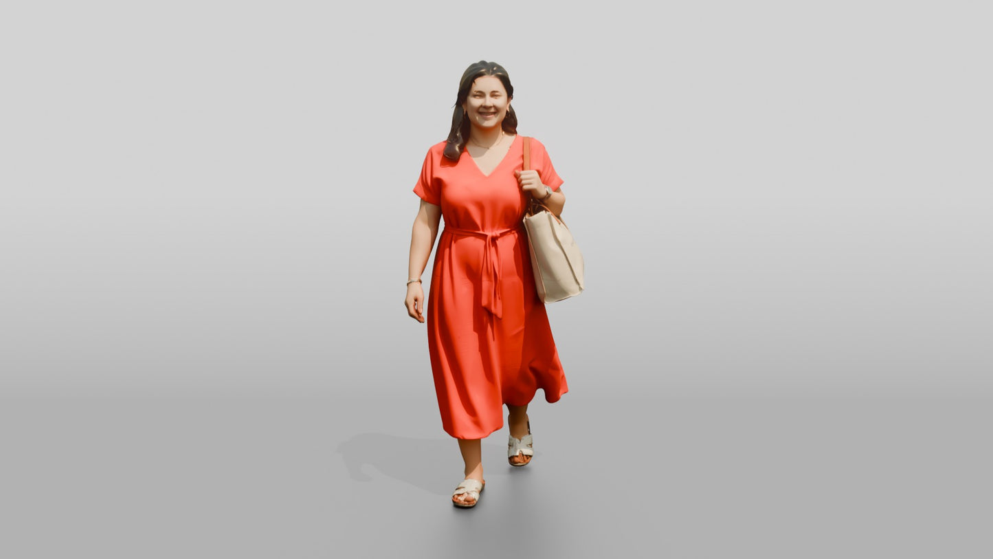 Plus-Size Maltese Woman Carrying a Tote Bag